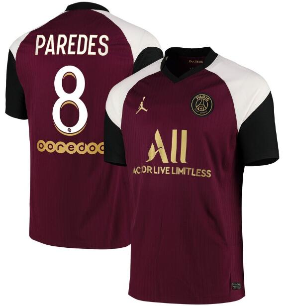 PSG Football Kit Third Soccer Jersey L.Paredes 8 2020/21